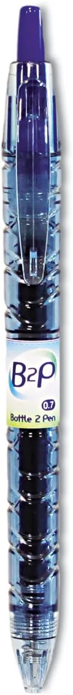 PILOT B2P Bottle-2-Pen Recycled Retractable Gel Ink Pen, Blue Ink, .7mm, (Pack of 12) (31601)