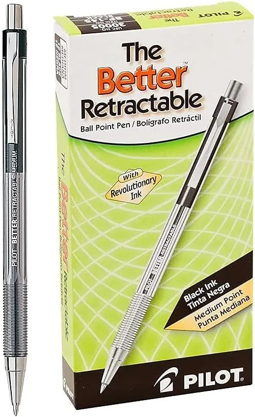 PILOT Better Retractable Ballpoint Pens, Refillable