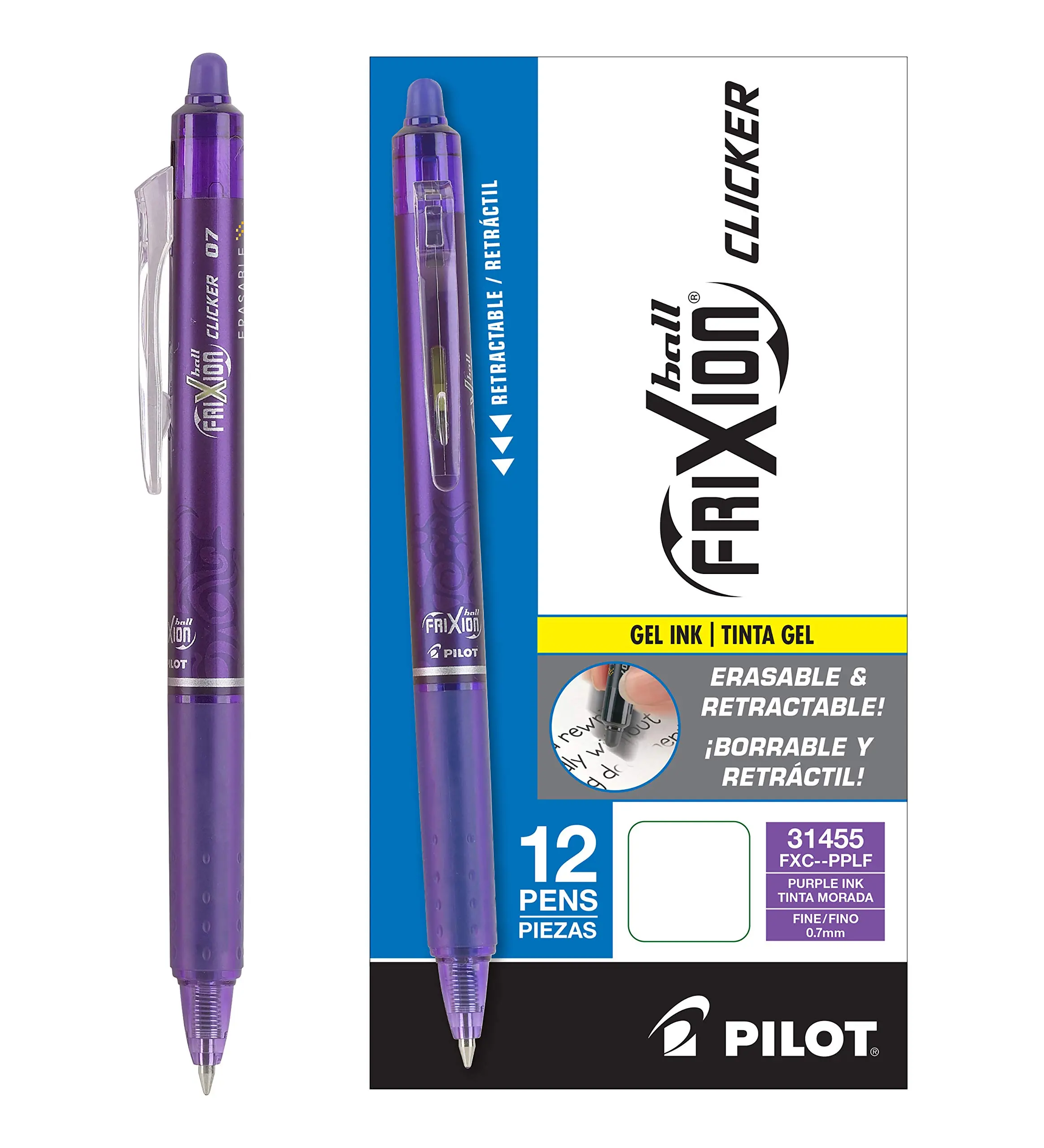 PILOT FriXion Clicker Erasable Gel Pens 0.7 mm Fine