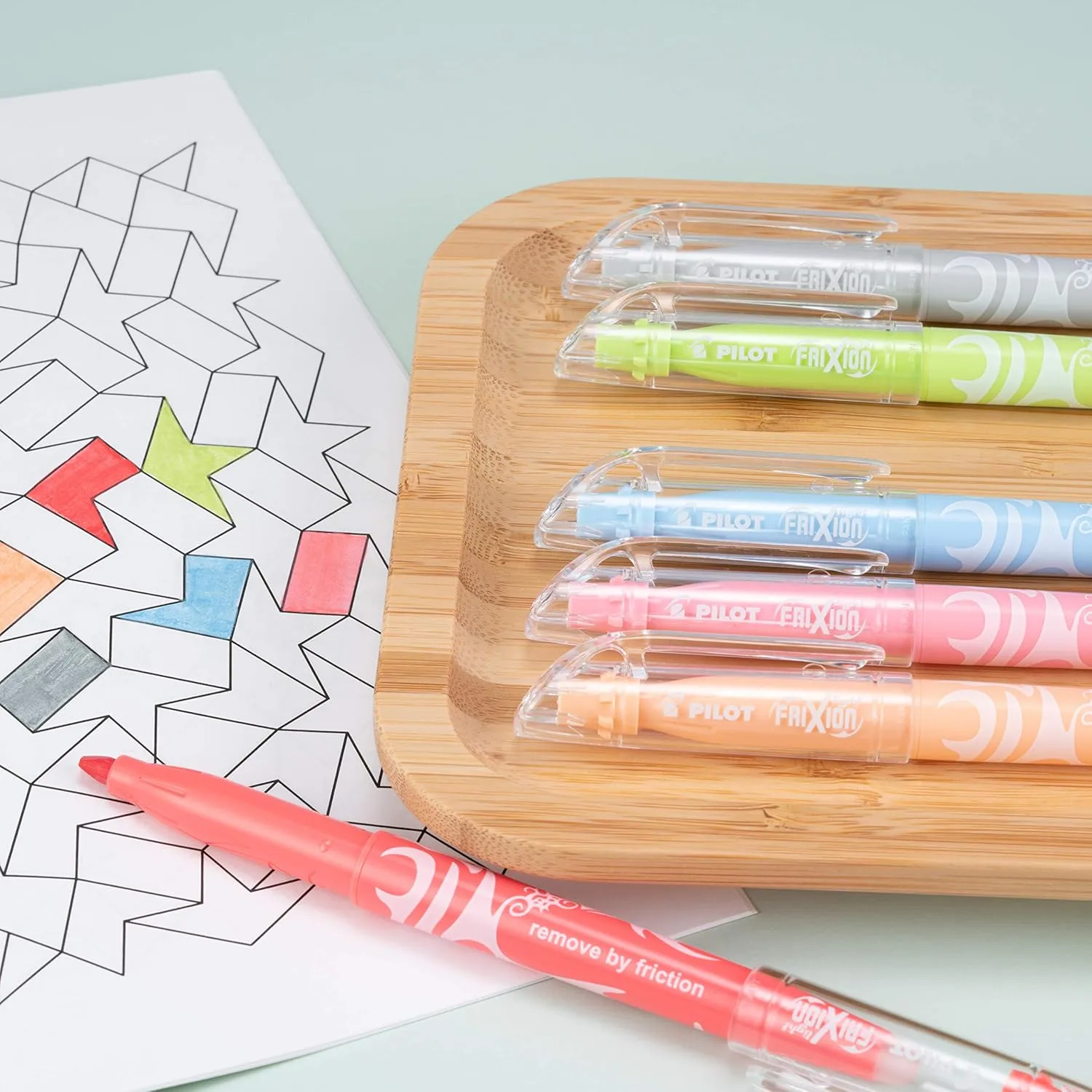 Pilot FriXion Light Pastel Erasable Highlighters, Pack of 5, Chisel Tip, Assorted Colors, 46543