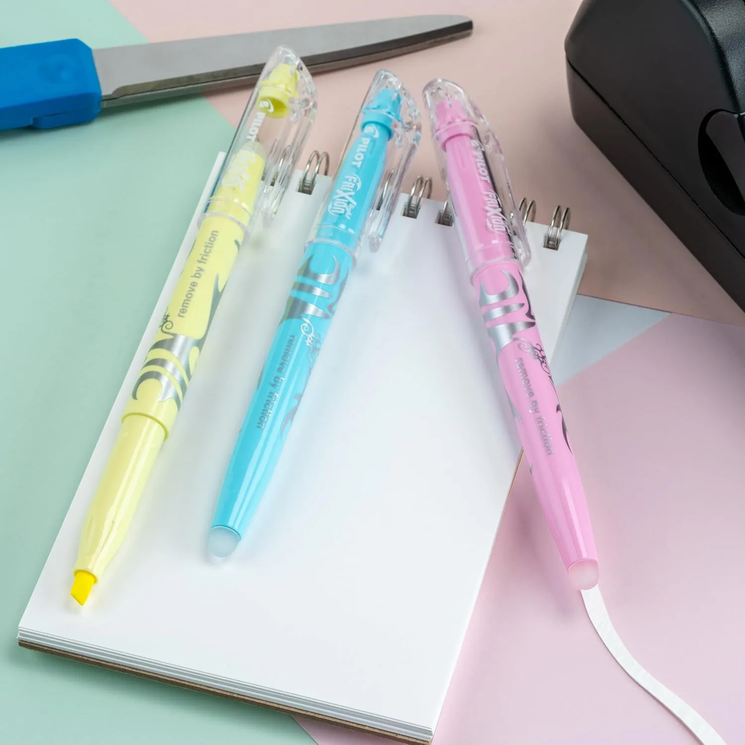 Pilot FriXion Light Pastel Erasable Highlighters, Pack of 5, Chisel Tip, Assorted Colors, 46543