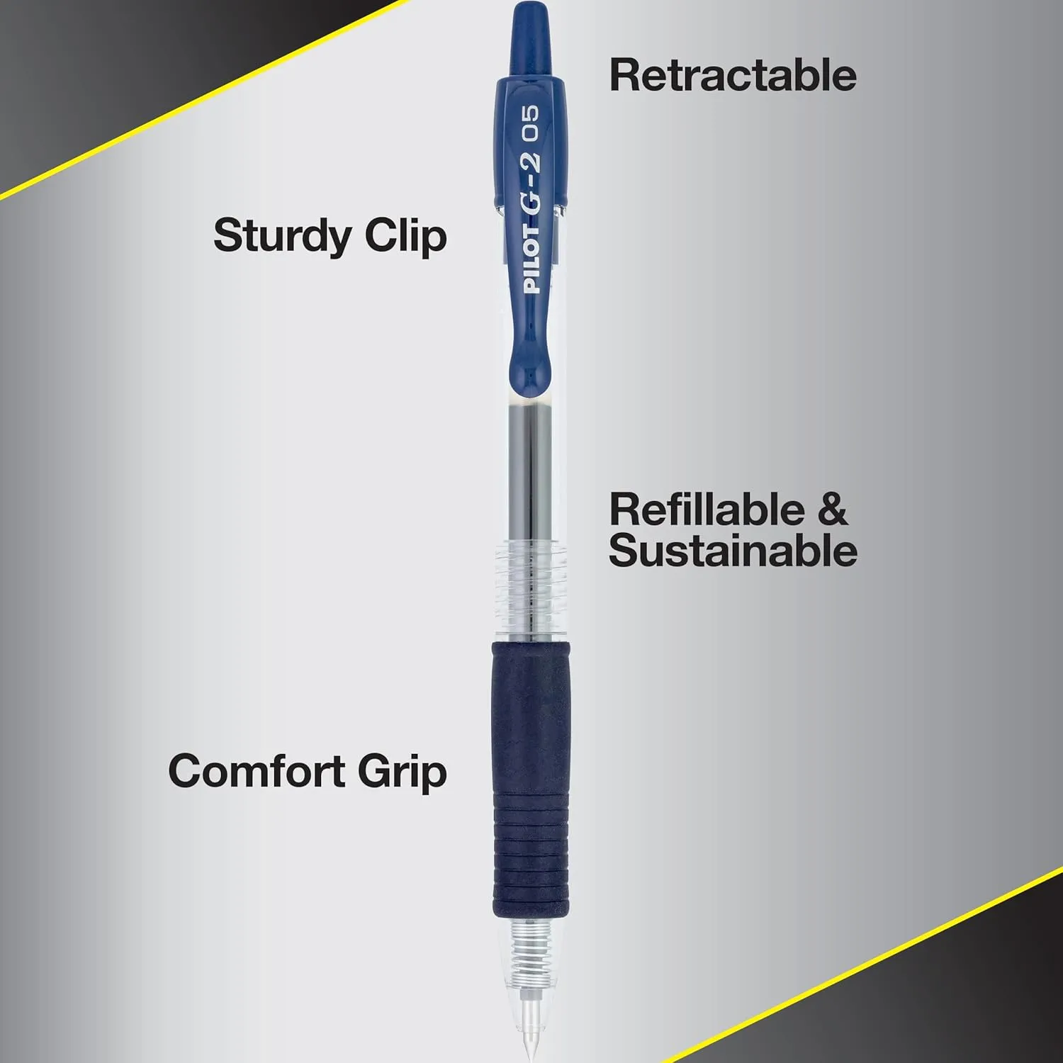 PILOT G2 Premium Gel Roller Pens, Extra Fine 0.5 mm, Pack of 12