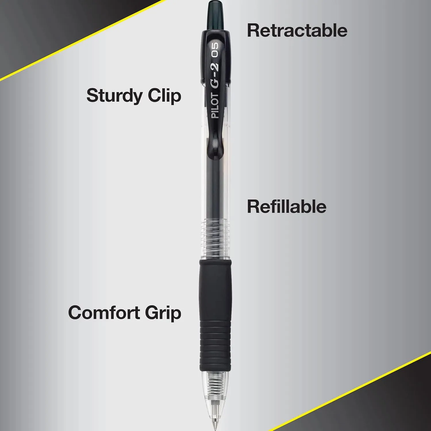 Pilot G2 Premium Gel Pens, Extra-Fine 0.5 mm, Black, 4 Pack