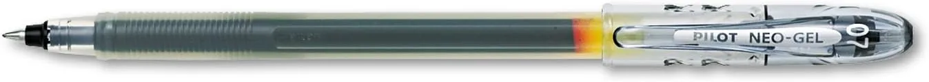 Pilot Neo-Gel Roller Ball Stick Pens, Black Ink, Fine Point, 12-Pack (14001) Black 12 Count (Pack of 1)