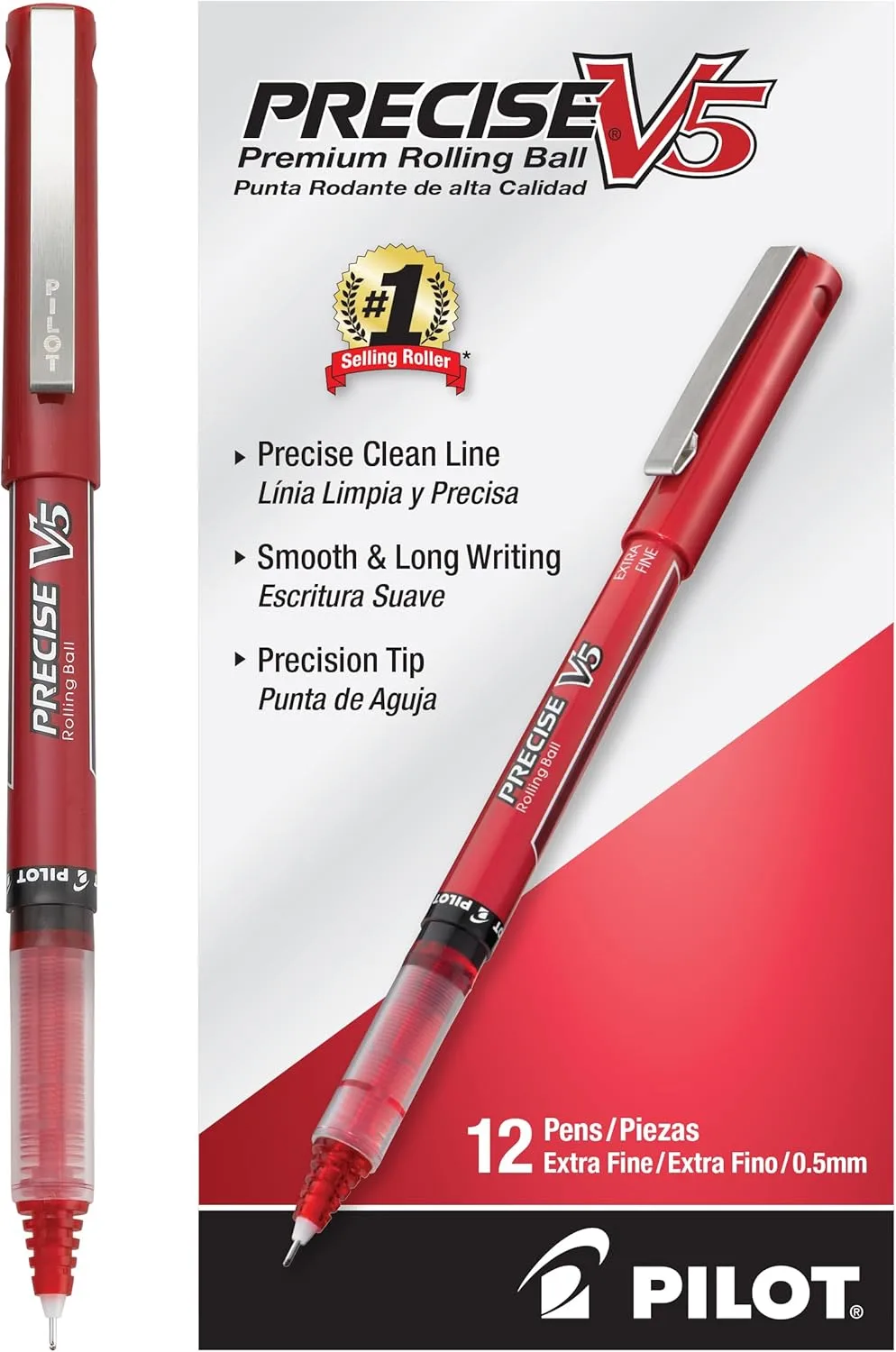 PILOT Precise V5 Capped Liquid Ink Rollerball Pens 0.5 mm Extra-Fine