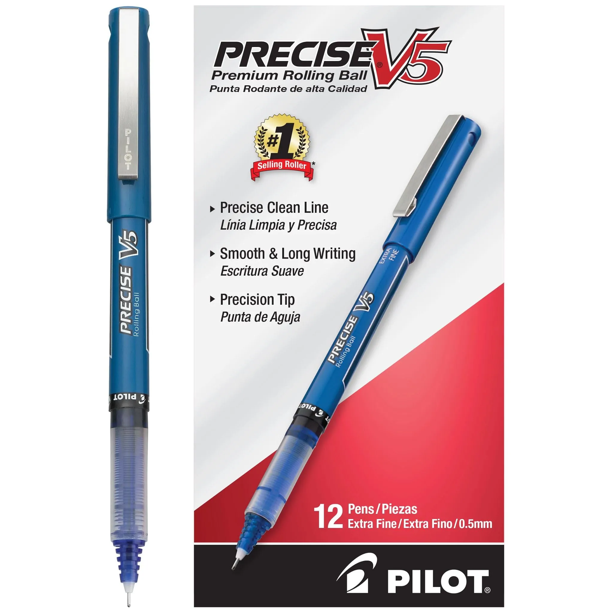 PILOT Precise V5 Capped Liquid Ink Rollerball Pens 0.5 mm Extra-Fine