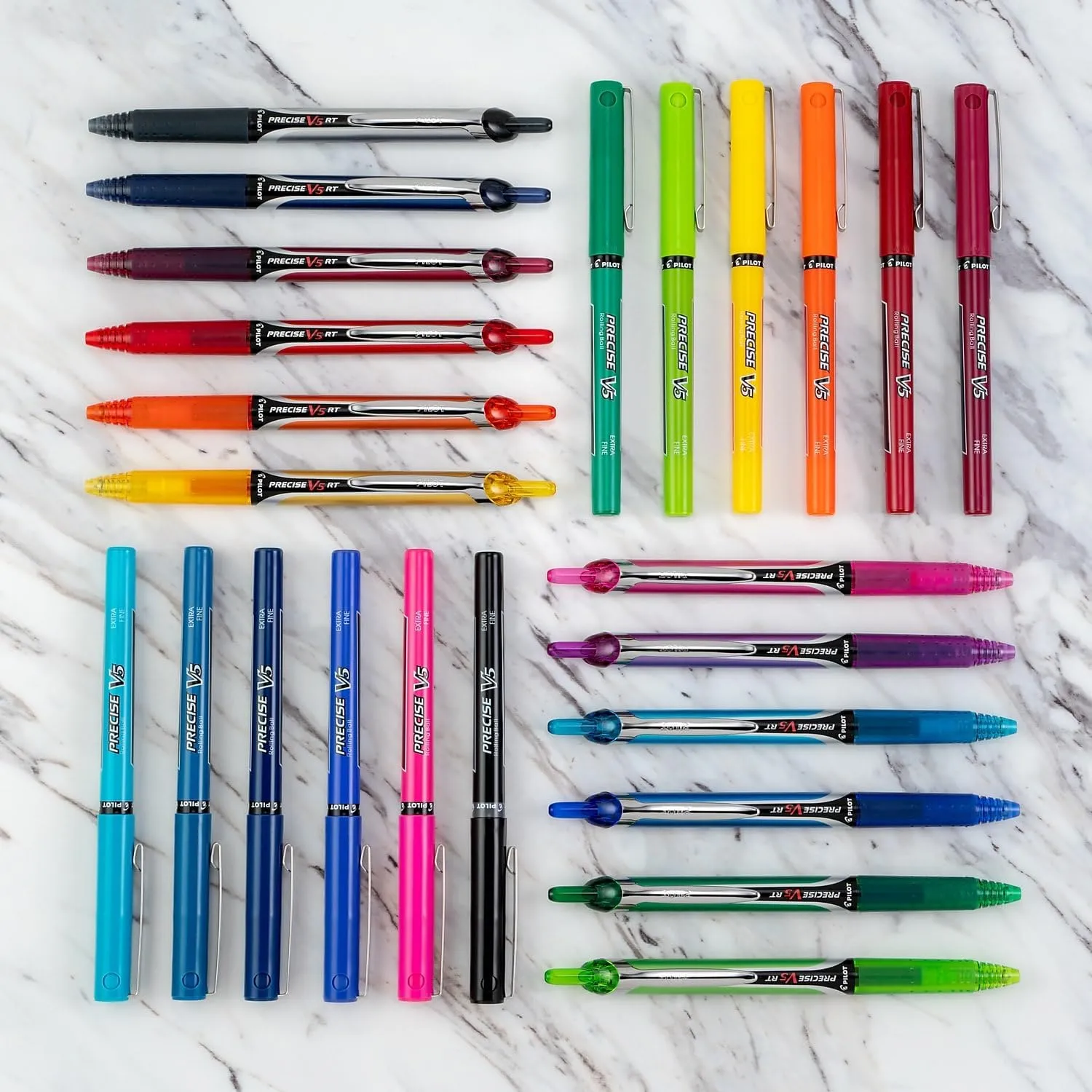 PILOT Precise V5 RT Retractable Rolling Ball Pens, 0.5mm Extra-Fine