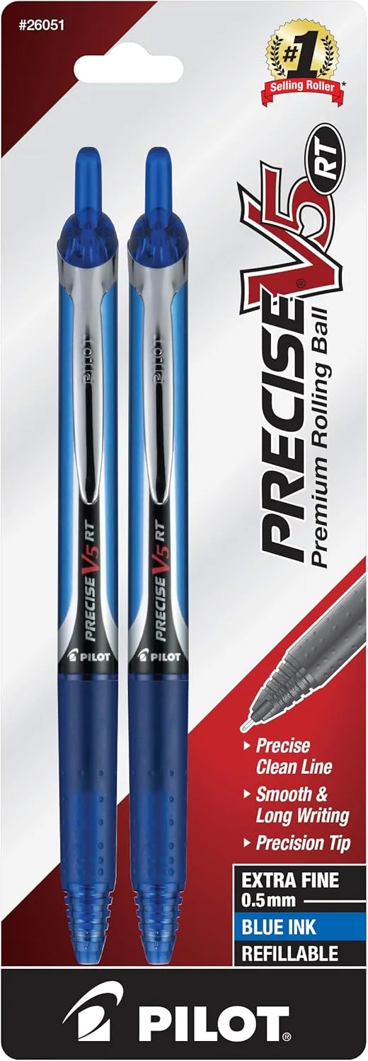 PILOT Precise V5 RT Retractable Rolling Ball Pens, 0.5mm Extra-Fine