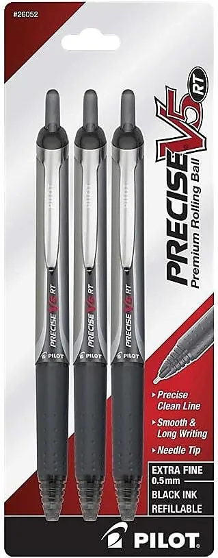 PILOT Precise V5 RT Retractable Rolling Ball Pens, 0.5mm Extra-Fine