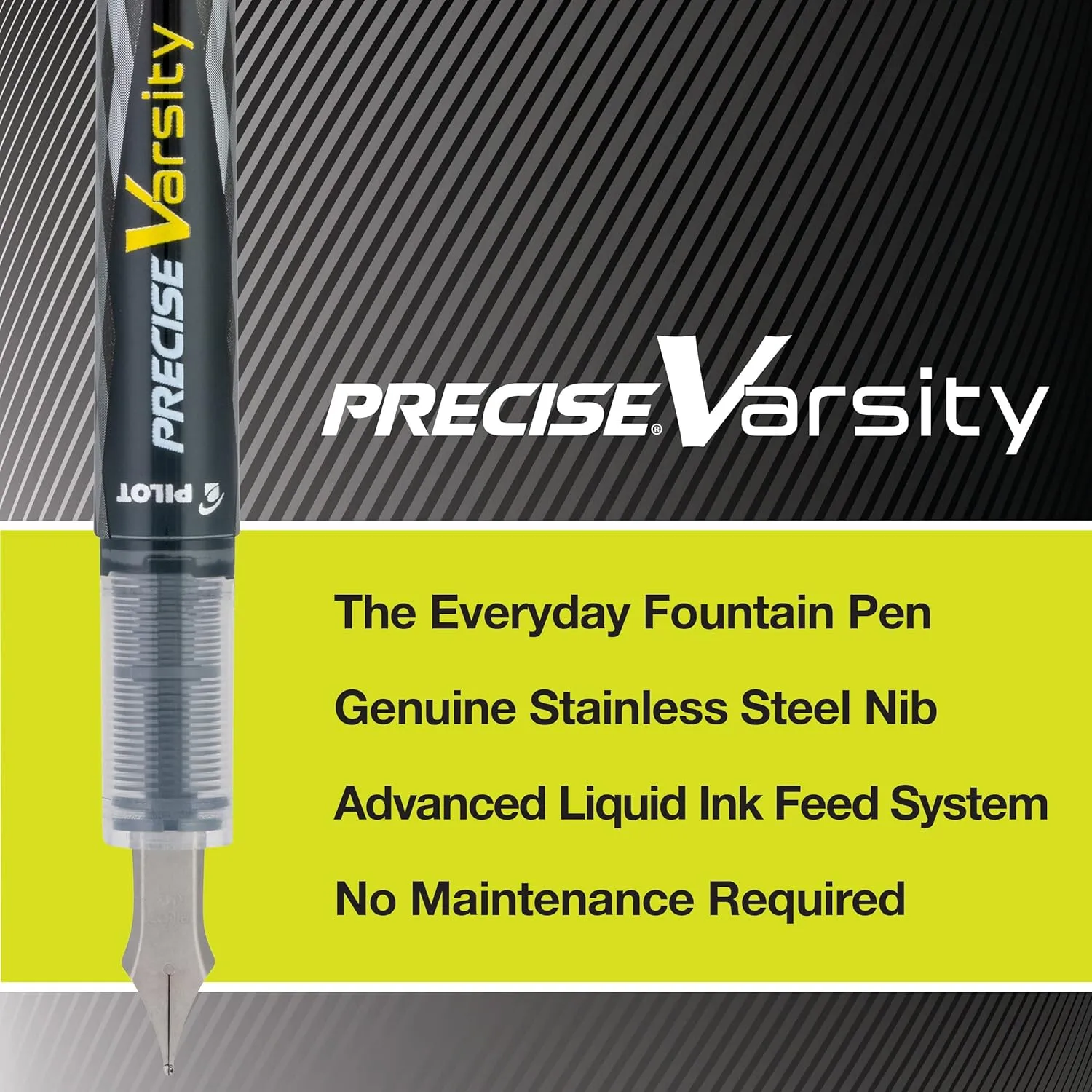 PILOT Varsity Pre-Filled Disposable Fountain Pens, Medium Stainless Steel Nib