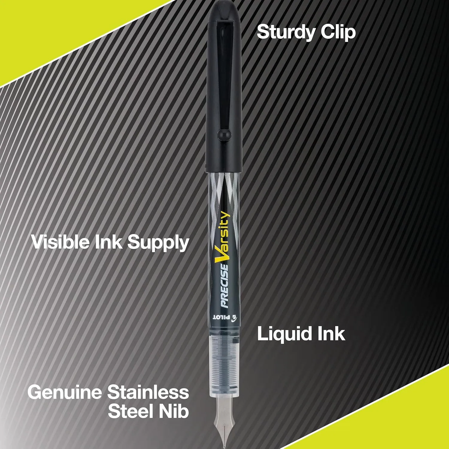PILOT Varsity Pre-Filled Disposable Fountain Pens, Medium Stainless Steel Nib