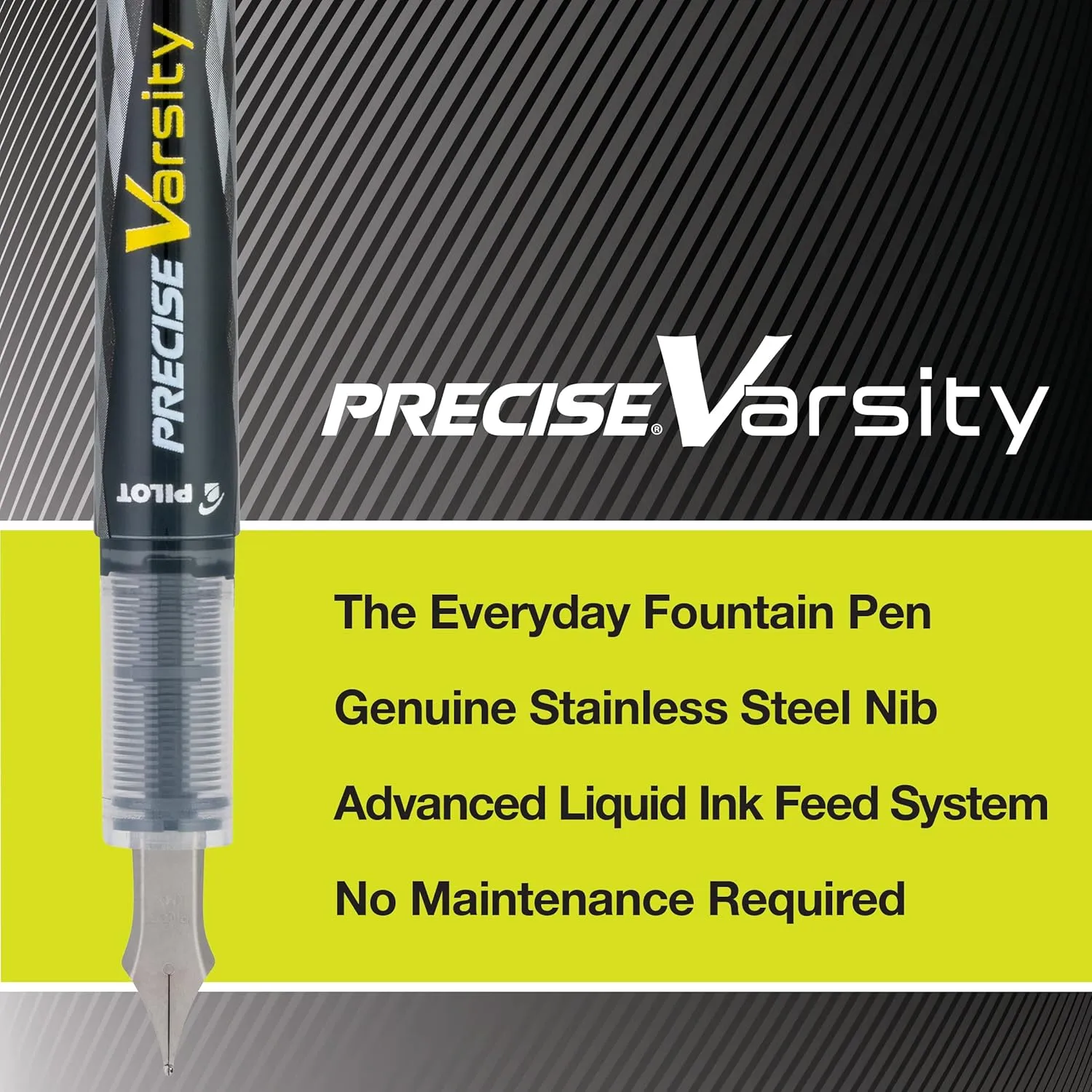 PILOT Varsity Pre-Filled Disposable Fountain Pens, Medium Stainless Steel Nib
