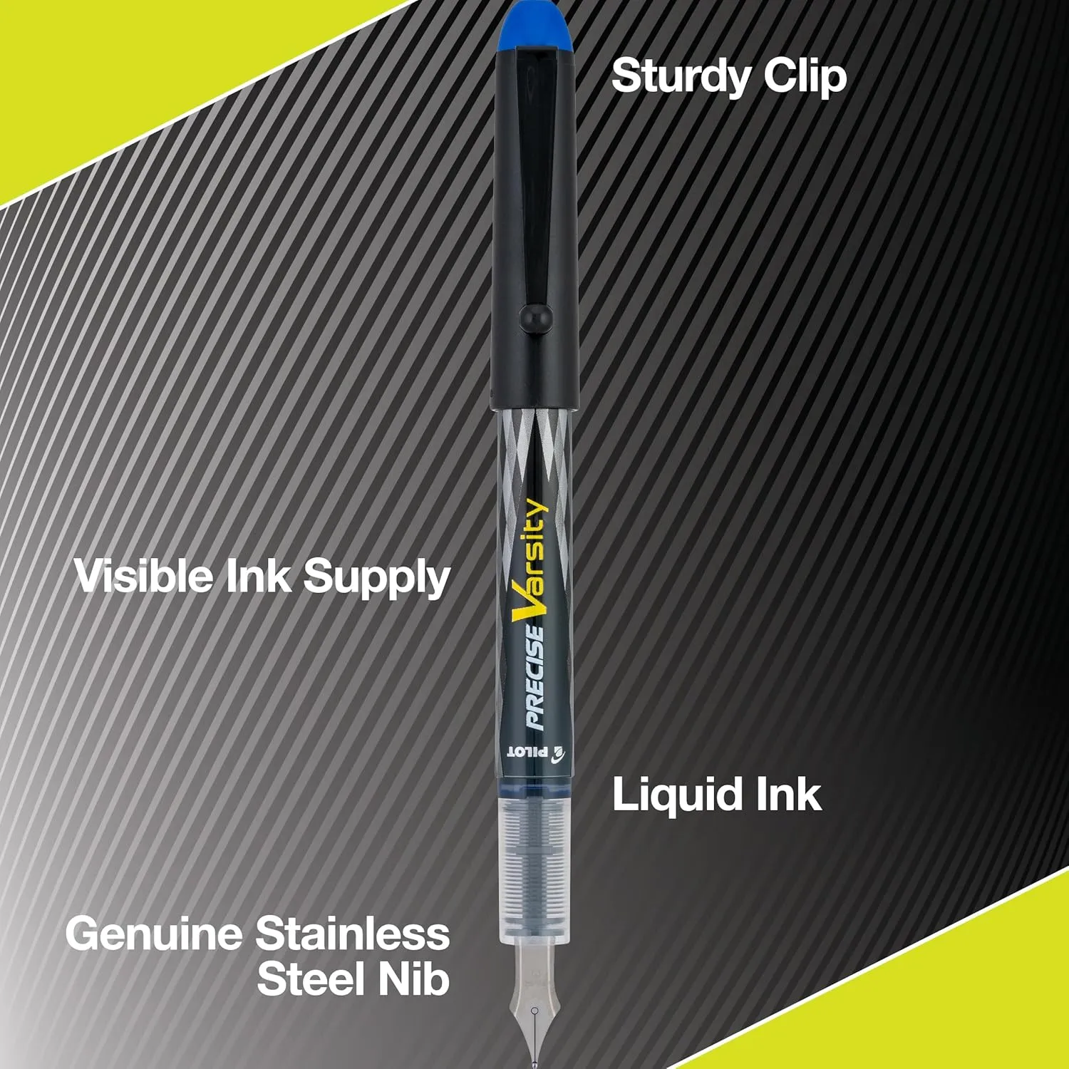 PILOT Varsity Pre-Filled Disposable Fountain Pens, Medium Stainless Steel Nib