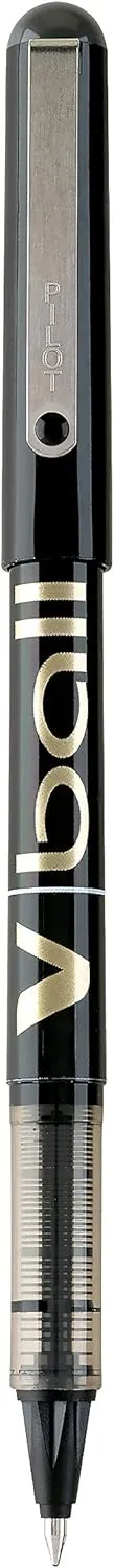 Pilot VBall Liquid Ink Rollerball Pens, 0.7mm Fine, Black Ink, 12-Pack
