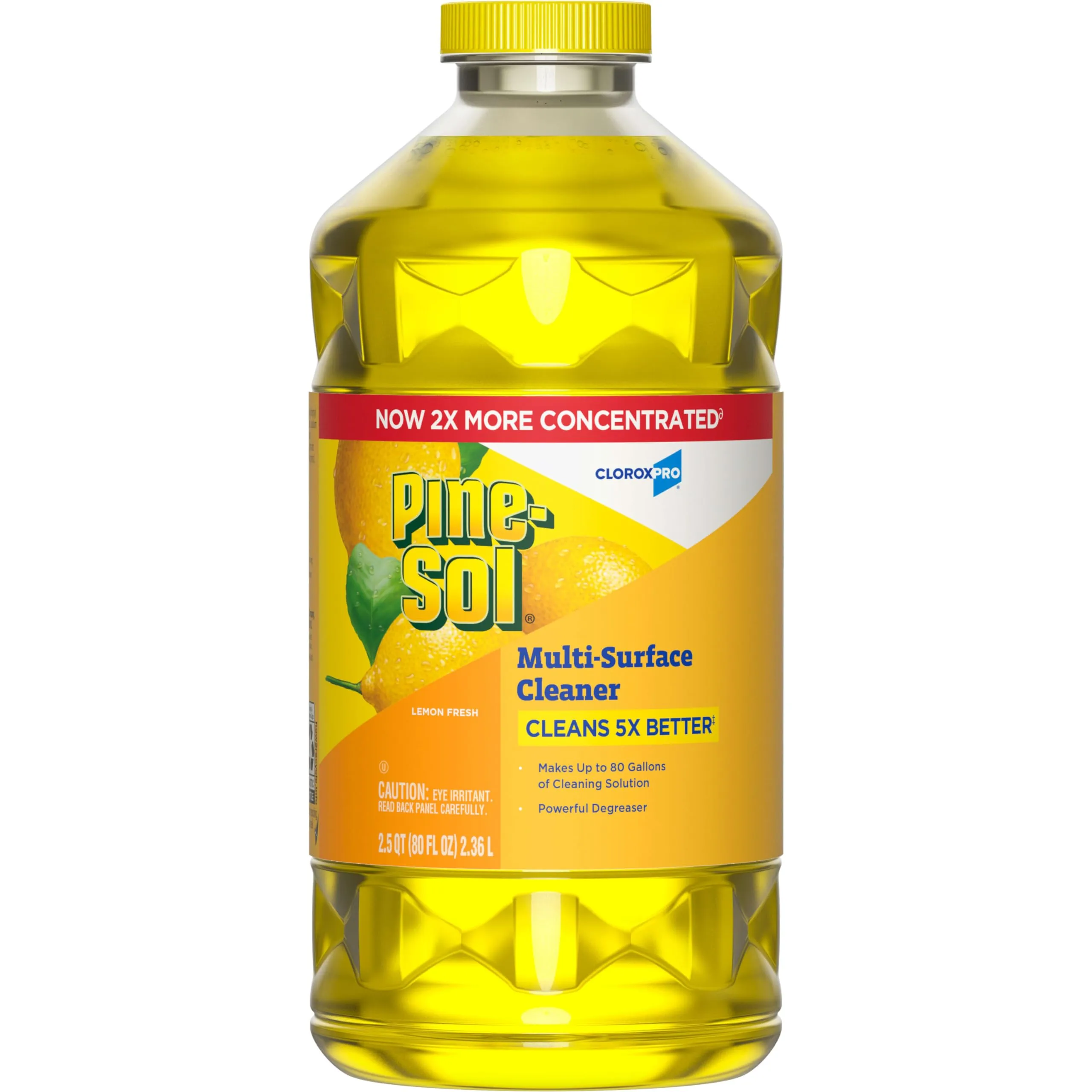 Pine-Sol Multi-Surface Cleaner, CloroxPro, 2X Concentrated, Lemon Fresh, 80 Fl Oz