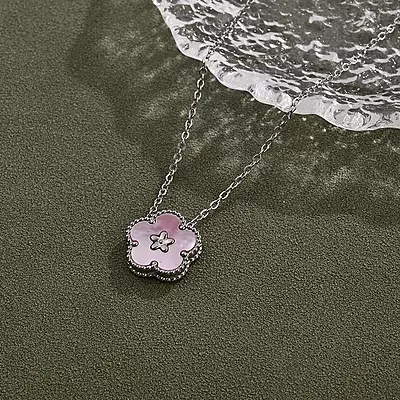 Lucky Pink Flower Necklace