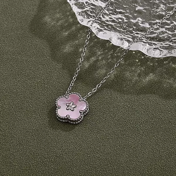 Lucky Pink Flower Necklace