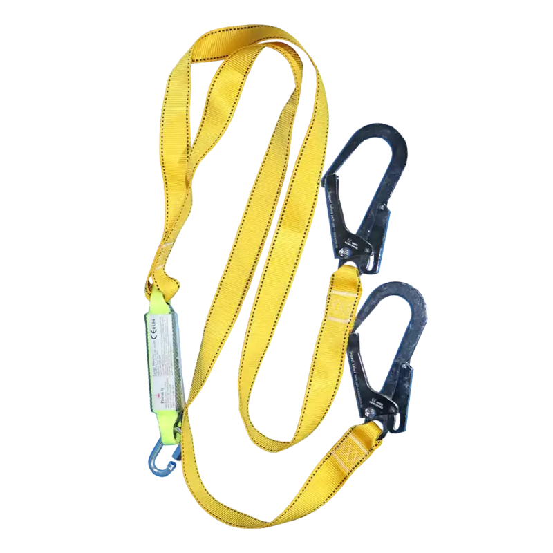 Pinnacle Double Lanyard With Shock Absorber & Scaffold Hook