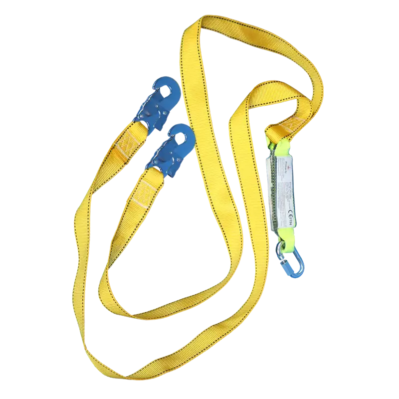 Pinnacle Double Lanyard With Shock Absorbor & Snap Hook