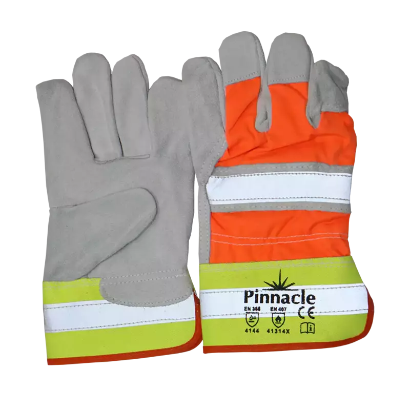 Pinnacle Hiviz Chrome Leather Glove