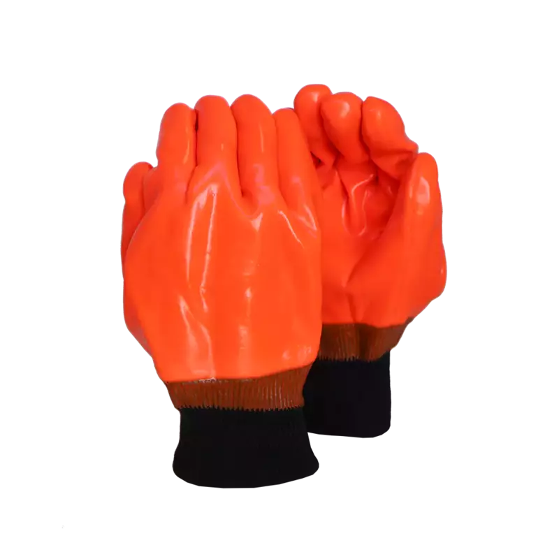 Pinnacle Orange PVC Freezer Glove Knit Wrist