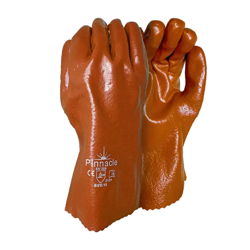 Pinnacle PVC Brown Rough Palm Heavy Duty Glove 30cm
