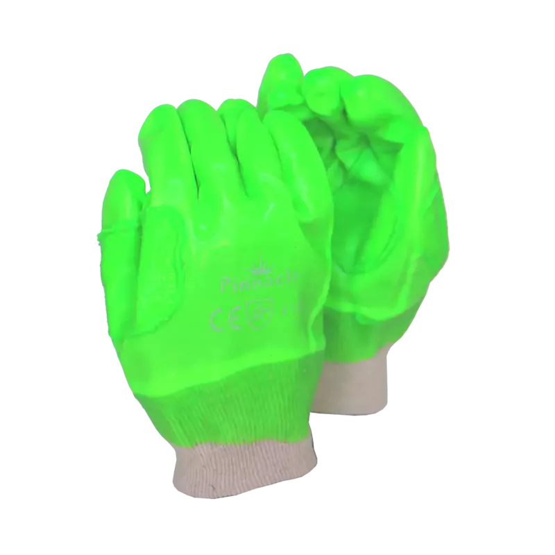 Pinnacle Lime Green PVC Glove Knit Wrist
