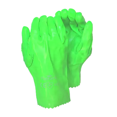 Pinnacle Lime Green PVC Glove Open Cuff