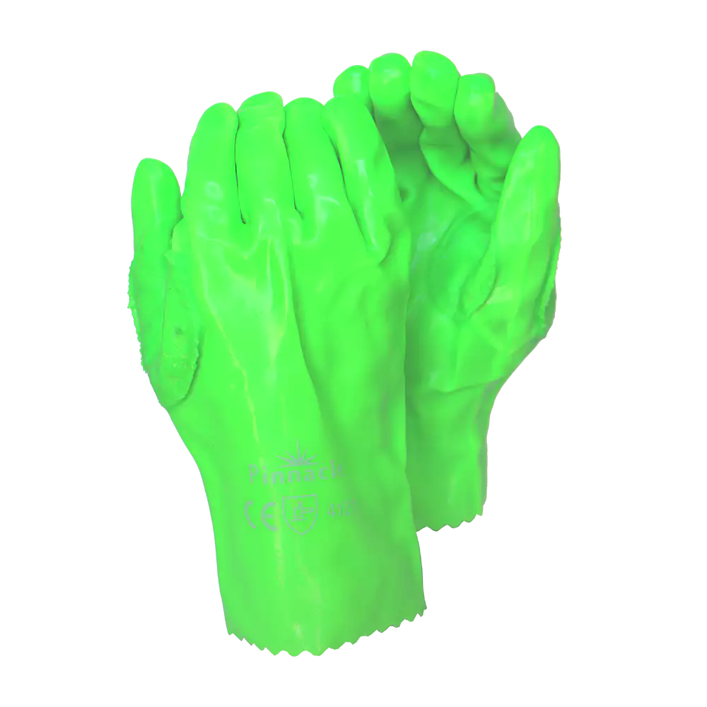 Pinnacle Lime Green PVC Glove Open Cuff