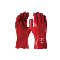 PVC Red Glove Open Cuff 27cm