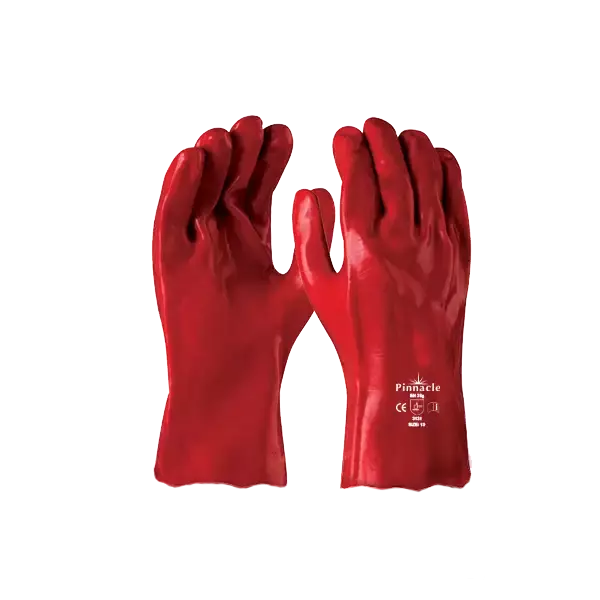 PVC Red Glove Open Cuff 27cm