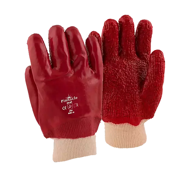Pinnacle PVC Red Rough Palm Heavy Duty Glove