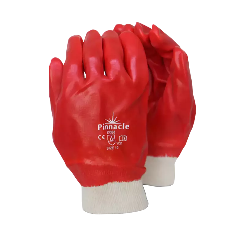 PVC Red Glove Knit Wrist