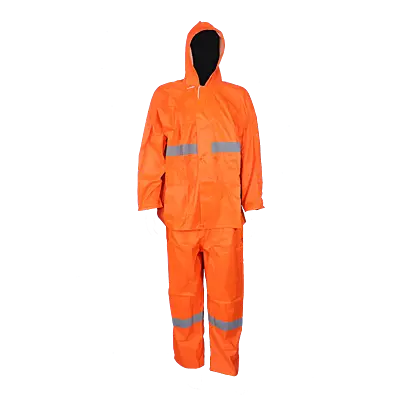 Pinnacle PVC Rubberised Rain Suit With Reflective Tape