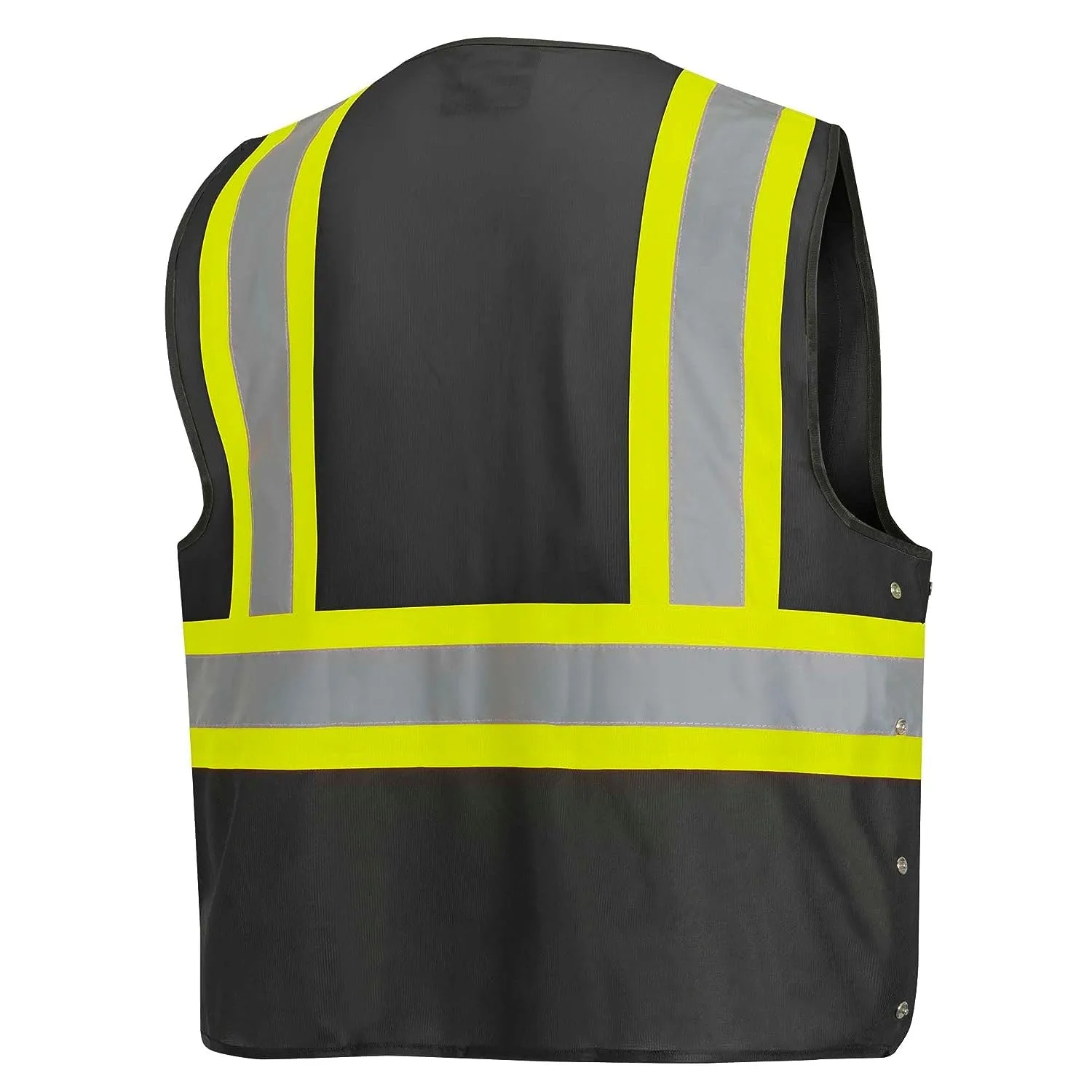 Pioneer Hi-Vis Reflective Safety Vest, Solid Neon, 8 Pockets, Zipper, Adjustable