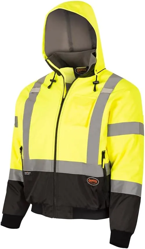 PIONEER Hi-Vis Insulated Safety Bomber - Waterproof Winter Work Jacket for Men and Women