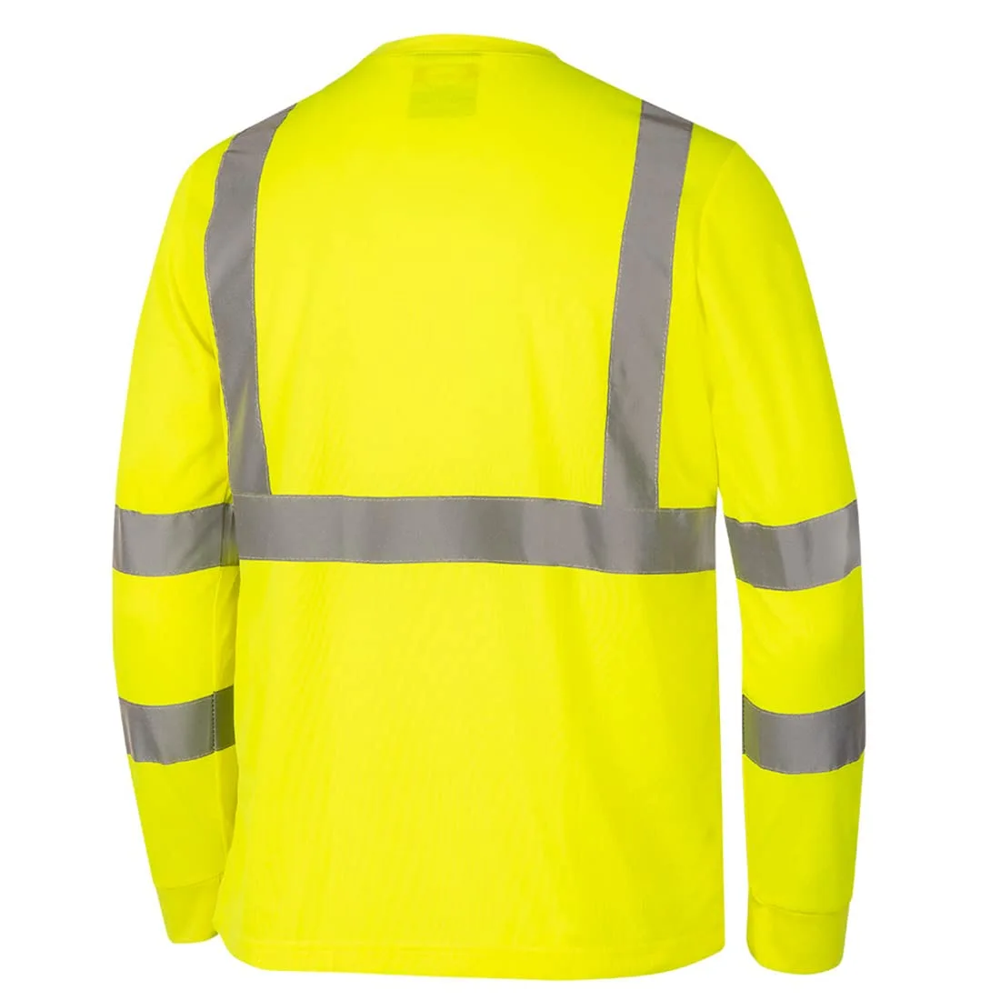 PIONEER Hi-Vis Long Sleeve Safety T-Shirt with Pocket - Reflective Tape