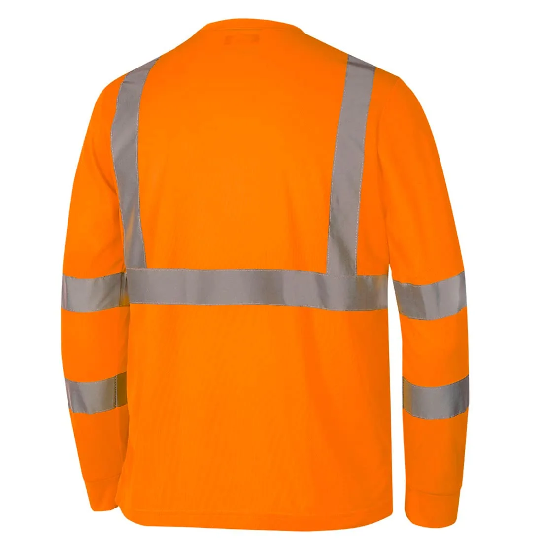PIONEER Hi-Vis Long Sleeve Safety T-Shirt with Pocket - Reflective Tape