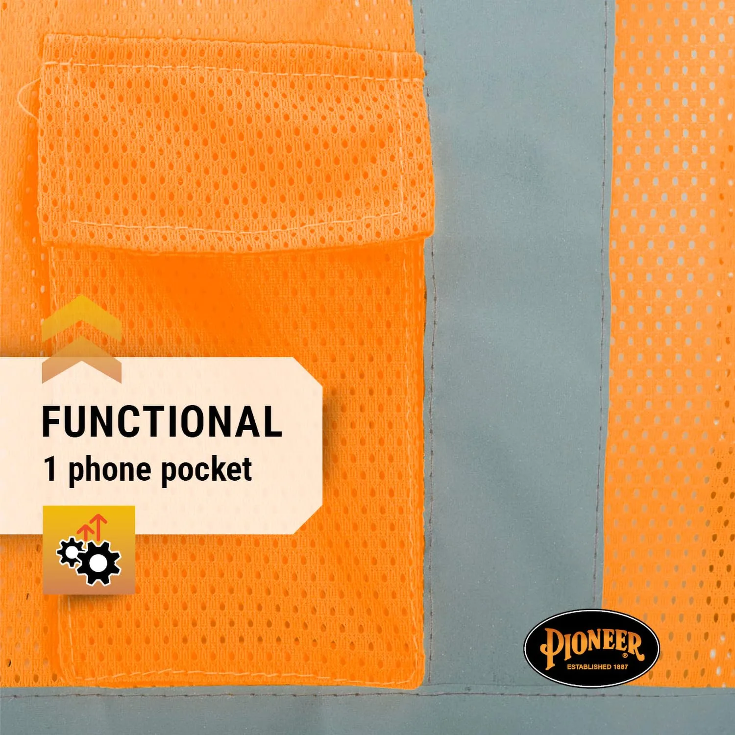 Pioneer Hi Vis Mesh Safety Vest for Men & Women - Reflective Tape - Class 2 - Traffic, Public Safety