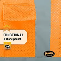 Pioneer Hi Vis Mesh Safety Vest for Men & Women - Reflective Tape - Class 2 - Traffic, Public Safety