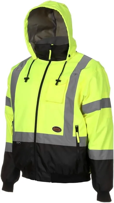 PIONEER Hi Vis Safety Bomber for Men - Waterproof Reflective ANSI Class 3 Winter Jacket