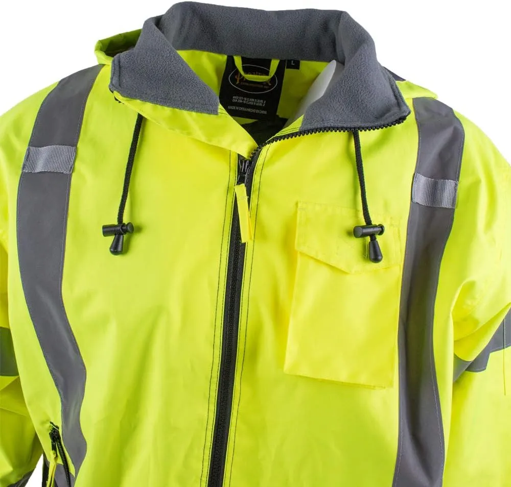 PIONEER Hi Vis Safety Bomber for Men - Waterproof Reflective ANSI Class 3 Winter Jacket