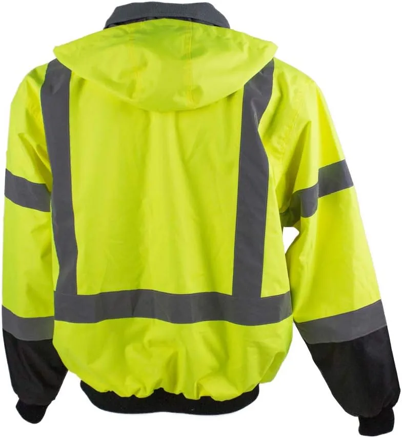 PIONEER Hi Vis Safety Bomber for Men - Waterproof Reflective ANSI Class 3 Winter Jacket