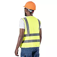 Pioneer Safety Vest for Men – Hi Vis Reflective Neon with 8 Pockets, Zipper Closure for Construction, Traffic - YELLOW/GREEN