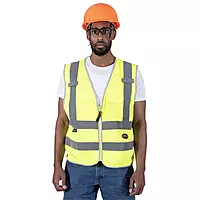 Pioneer Safety Vest for Men – Hi Vis Reflective Neon with 8 Pockets, Zipper Closure for Construction, Traffic - YELLOW/GREEN