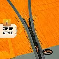 PIONEER 6960U Orange Mesh Multipocket Safety Vest - X-Small