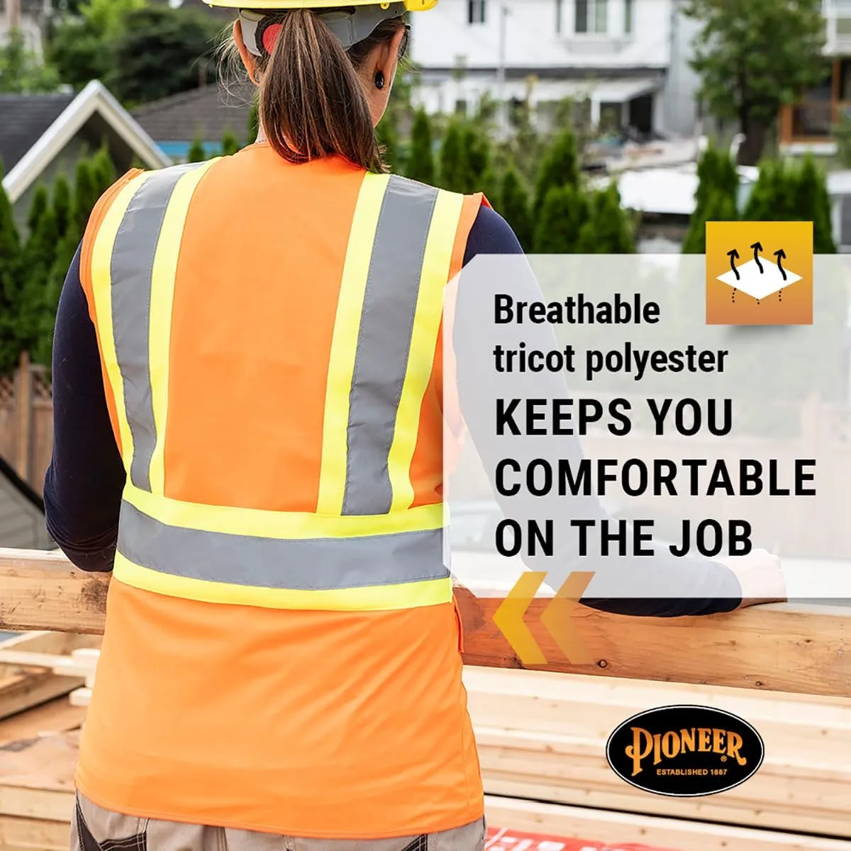 Pioneer Safety Vest for Women With Pockets - Hi-Vis Reflective Tape