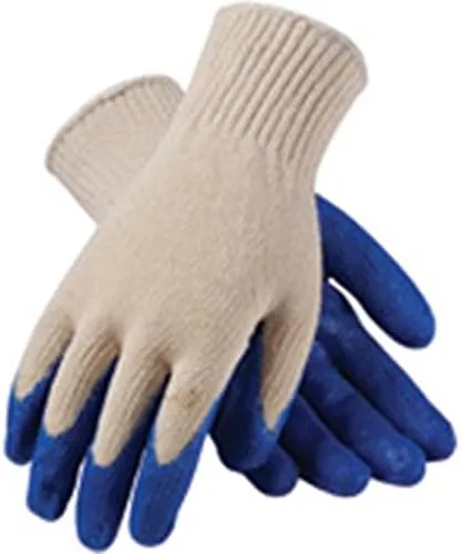 PIP Seamless Knit Cotton/Polyester Gloves, Regular Grade, Large, Natural/Blue, 12 Pairs