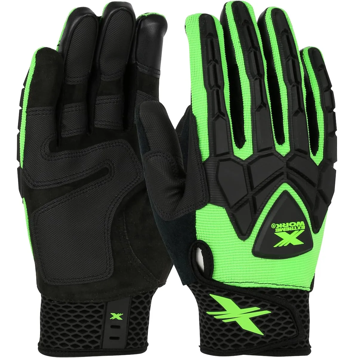 BOSS 89306, Extreme Work Strike ProteX with XLock Cuff Touchscreen Synthetic Suede Palm TPR Size 2XL