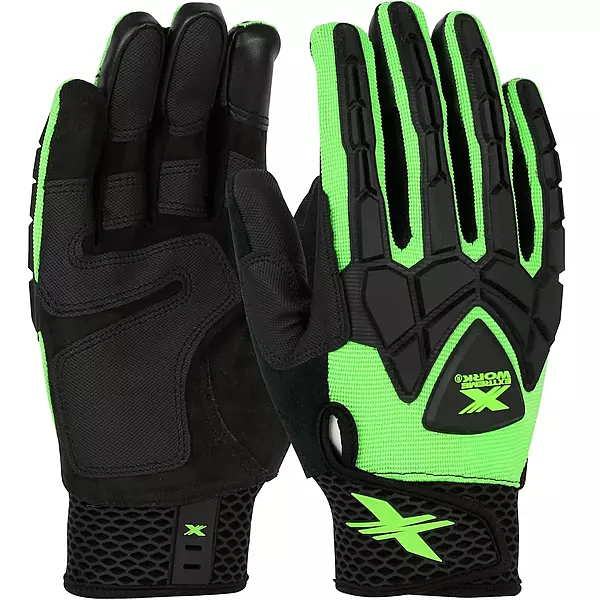 BOSS 89306, Extreme Work Strike ProteX with XLock Cuff Touchscreen Synthetic Suede Palm TPR Size 2XL